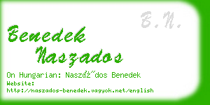 benedek naszados business card